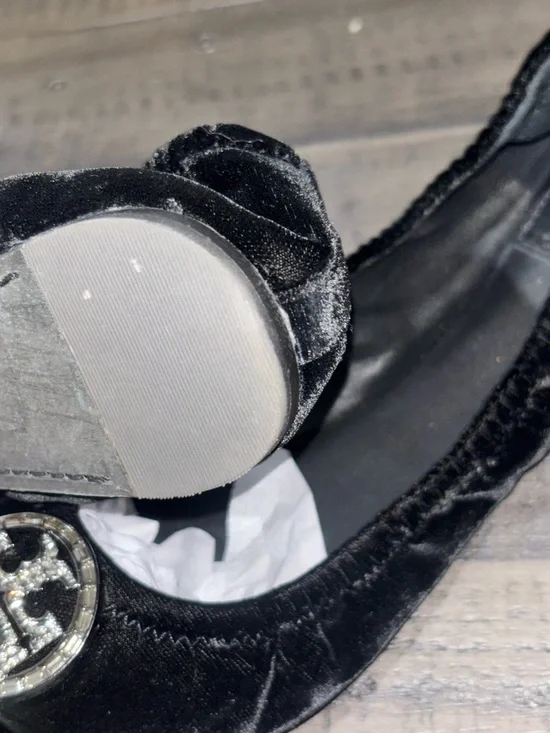 Tory Burch black velvet Reva ballet flats SZ 8 - Picture 6 of 7